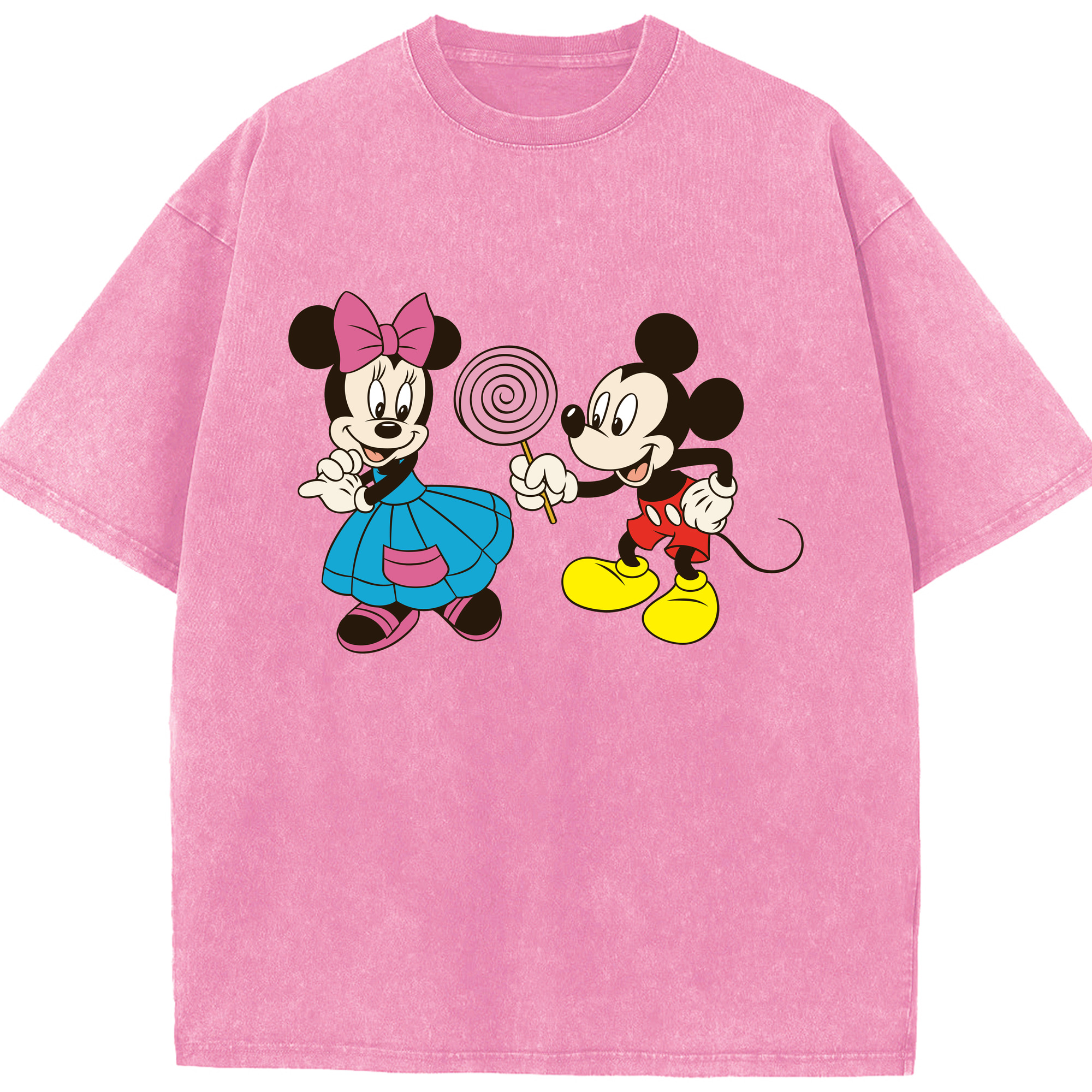 （画像用） ミッキーマウス Mickey Mouse 綿100% ヴィンテージ風 半袖Tシャツ（フロントプリント）